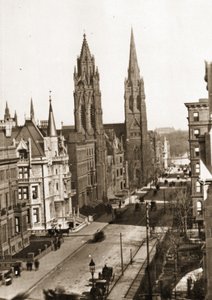 Mansiones e Iglesias en la 5ta Avenida, debajo del Central Park, Ciudad de Nueva York, c.1884 de American Photographer